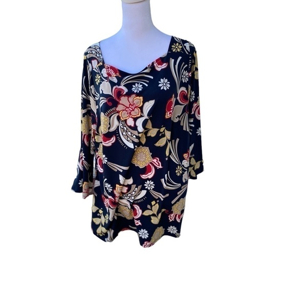 Lane Bryant Womens Multicolored Floral Boho Casual Plus Size Tunic Blouse 18/20 - Picture 7 of 11